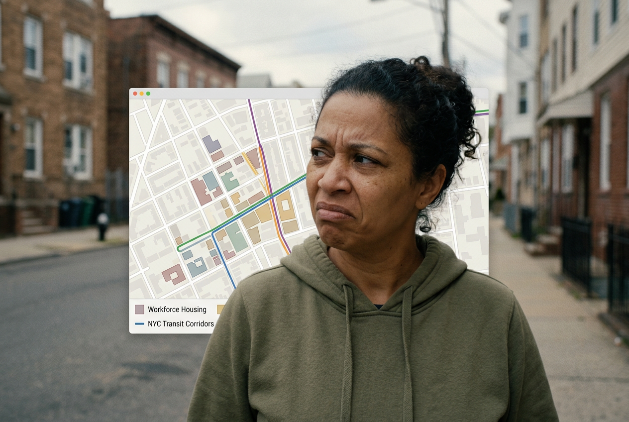 Street view map of workforce housing properties in Paterson NJ showing proximity to NYC transit corridors