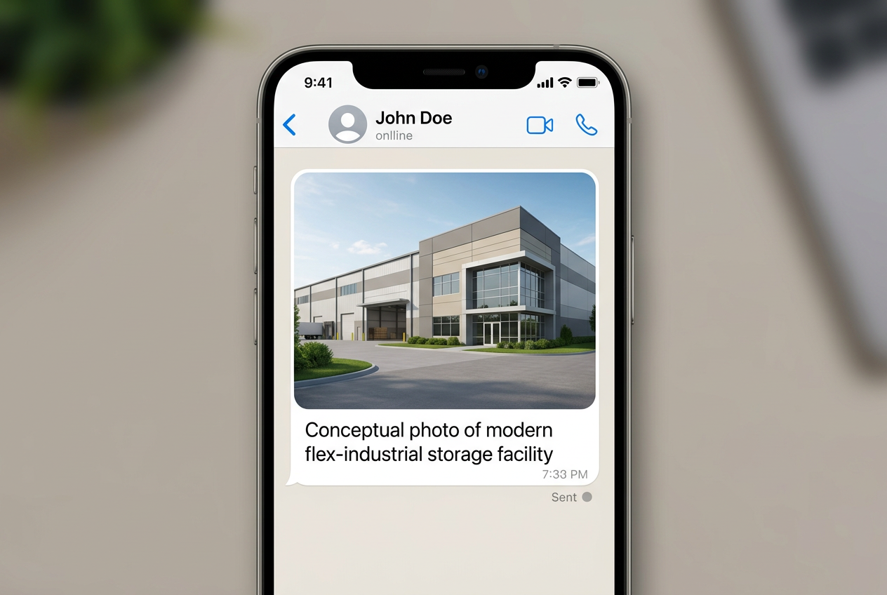 Conceptual photo of modern flex-industrial storage facility